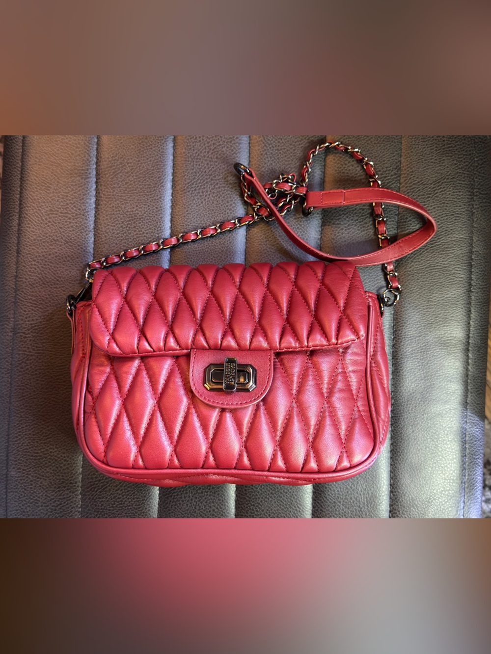 Badgley Mishka Quilted Messenger Bag in Red